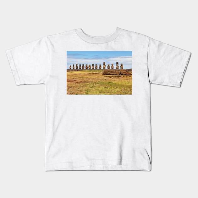 Tongariki Site - Rapa Nui - Easter Island Kids T-Shirt by holgermader